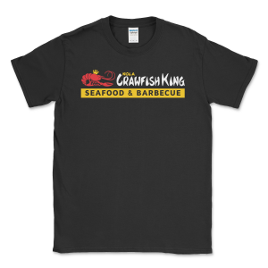NOLA Crawfish King and BBQ T-shirt - Black/Front